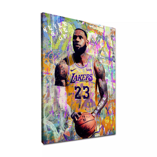 LeBron Pop Art Never Give Up Basket Quadro