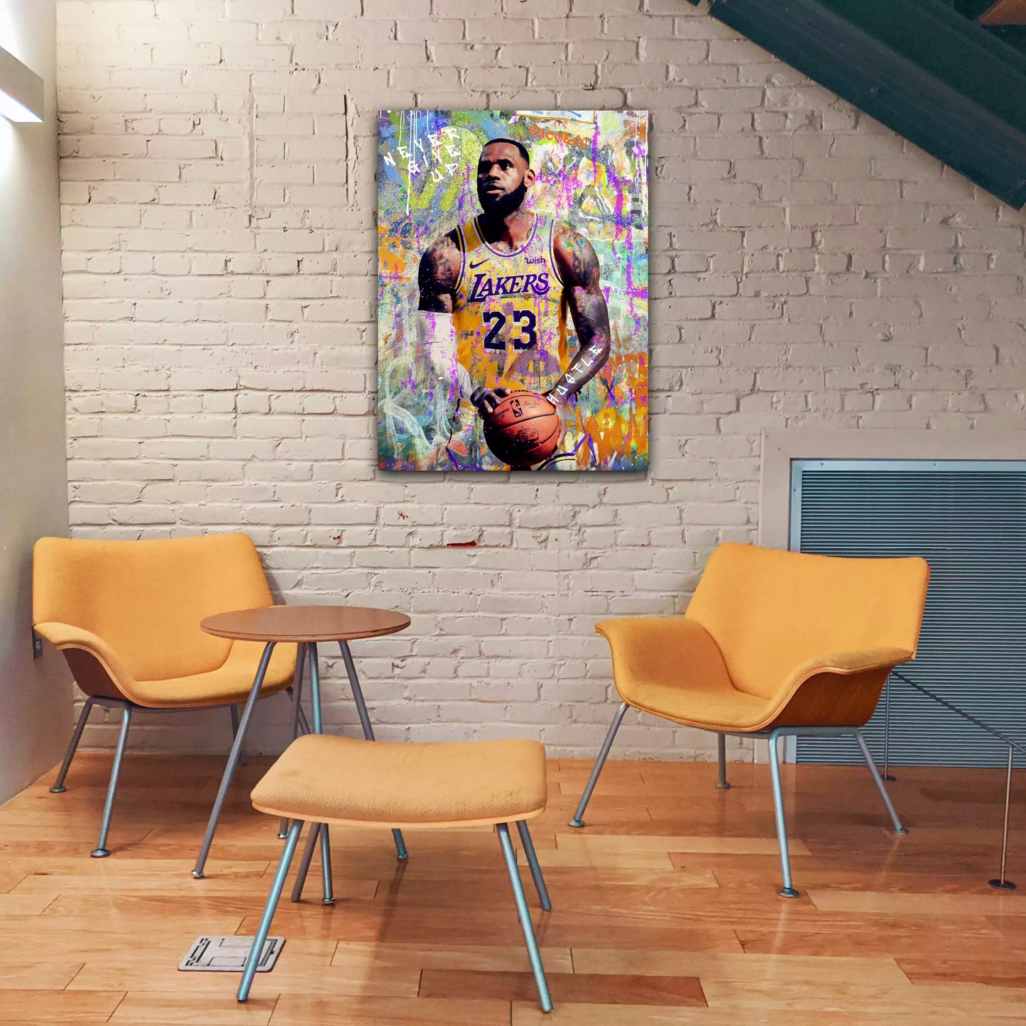 LeBron Pop Art Never Give Up Basket Quadro