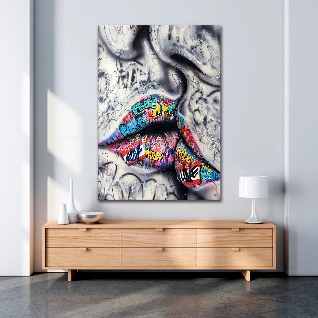 Quadro stampa su tela Pop Art Sensual Lips labbra - Artedinoi
