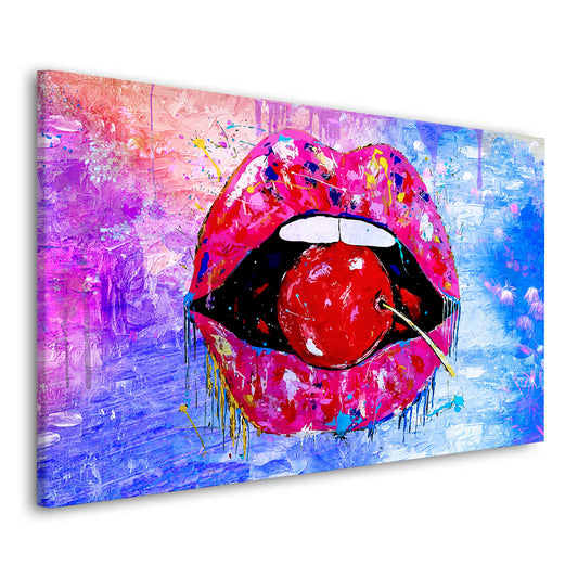 Quadro stampa su tela Pop Art Sensual Red Lips labbra - Artedinoi