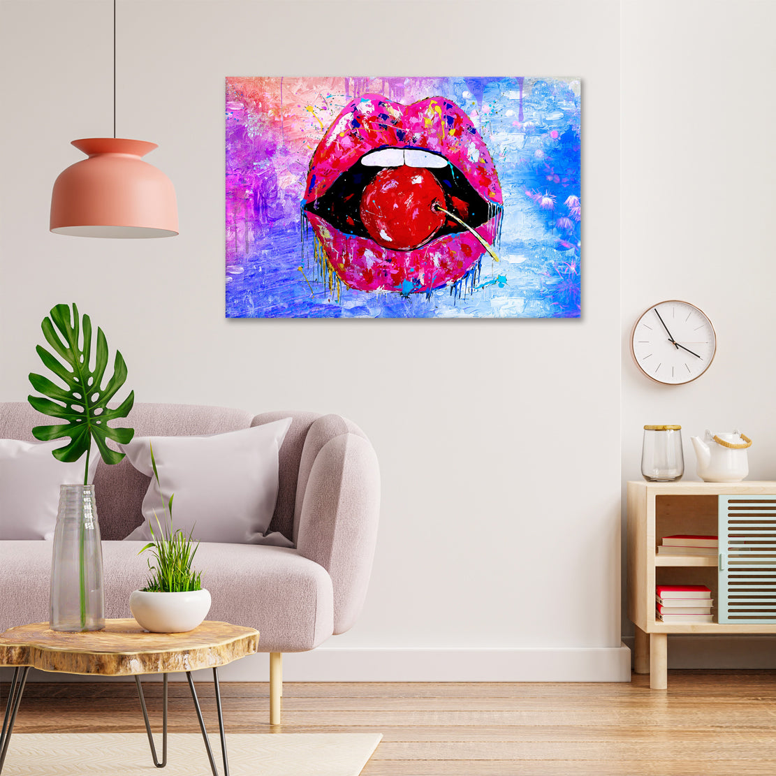 Quadro stampa su tela Pop Art Sensual Red Lips labbra - Artedinoi