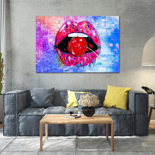 Quadro stampa su tela Pop Art Sensual Red Lips labbra - Artedinoi