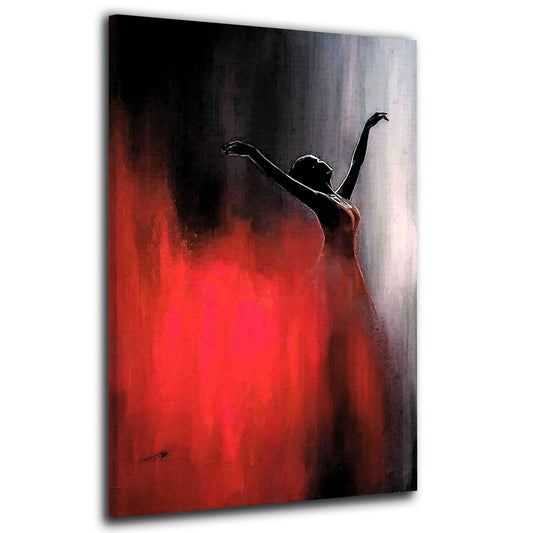 Quadro stampa su tela ballerrina abito rosso Abstract Edition