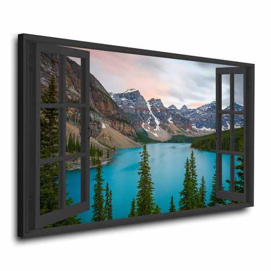 Quadro stampa su tela finestra aperta Mountain View