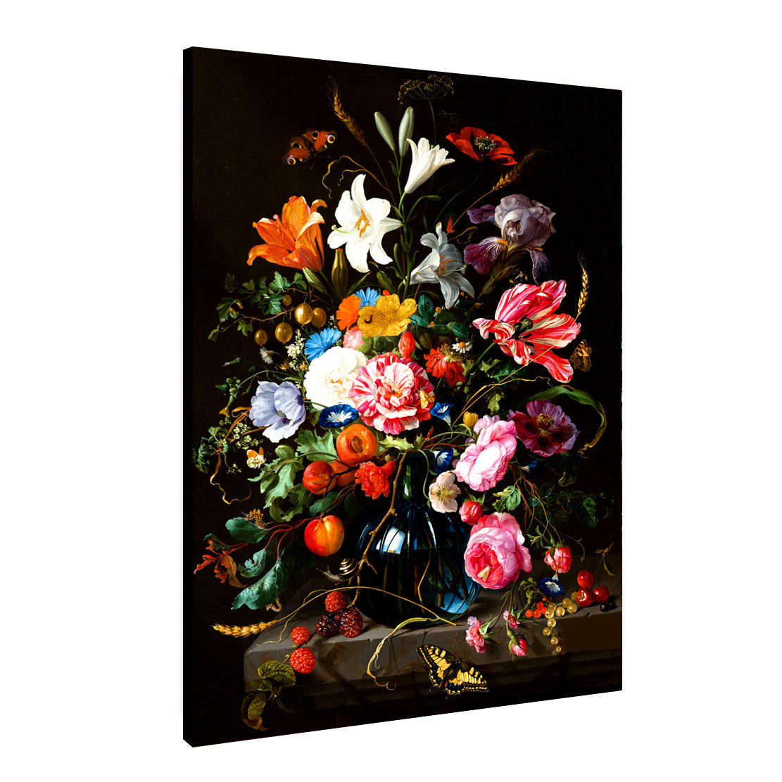Quadro stampa su tela fiori Beautiful Flowers Black Style