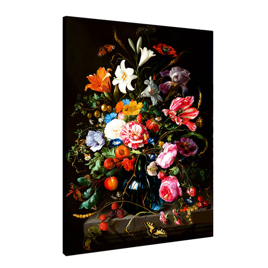 Quadro stampa su tela fiori Beautiful Flowers Black Style