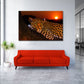 Quadro stampa su tela leopardo Sunset Style