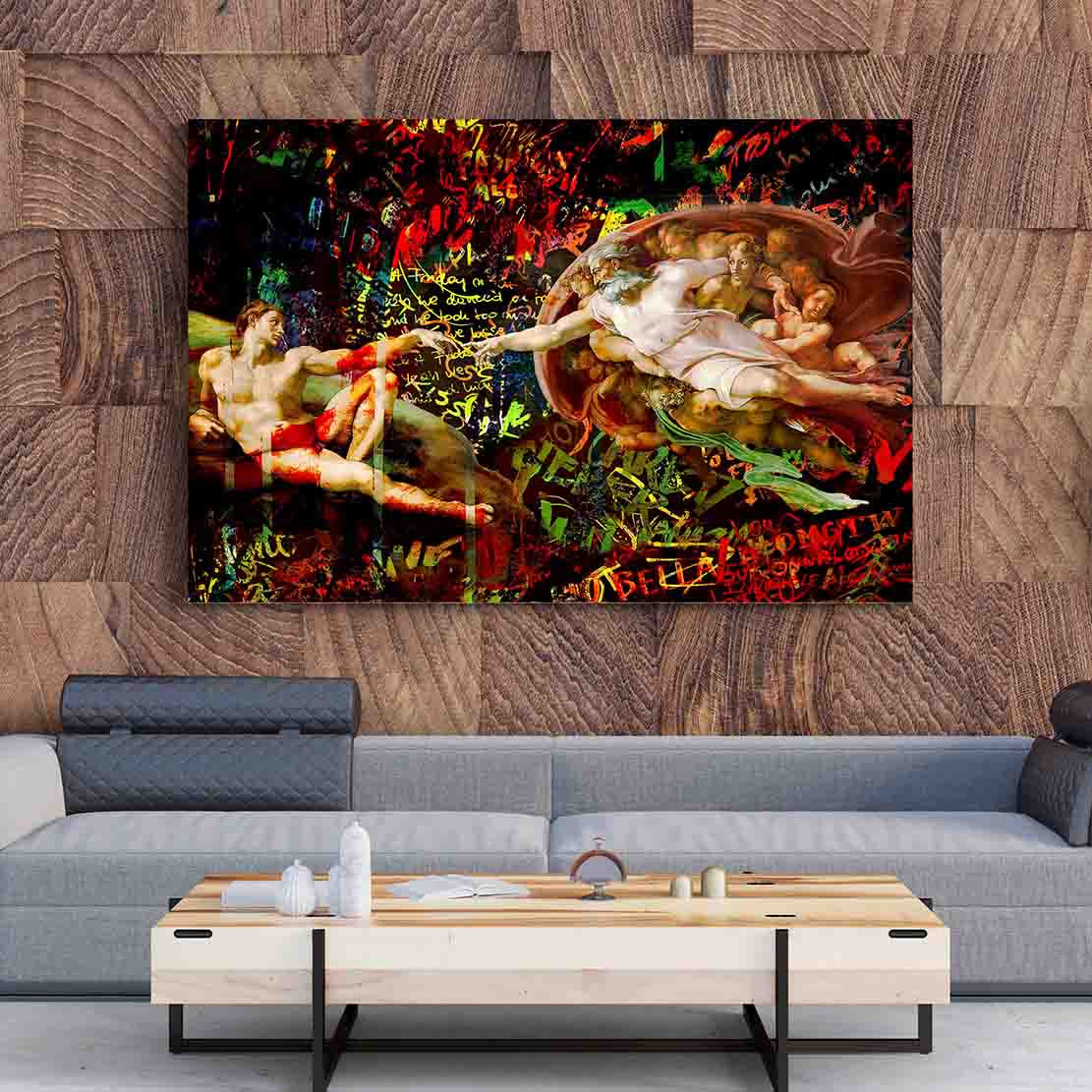 Quadro stampa su tela moderno arte Touch Of God Abstract Pop Art