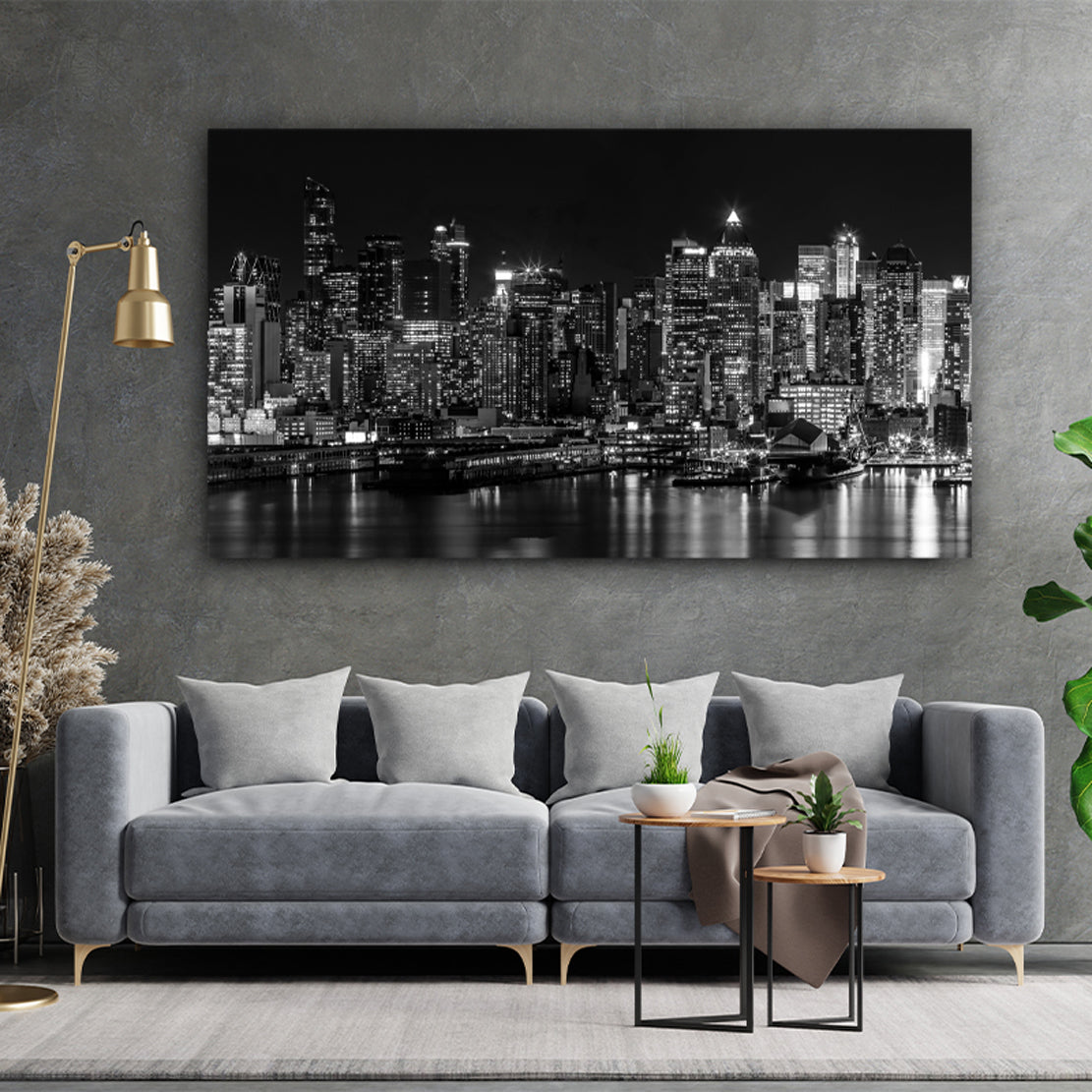 Quadro bianco e nero New York By Night[Consegna gratuita]–