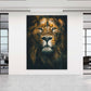 Quadro stampa su tela moderno leone testa Brown Style