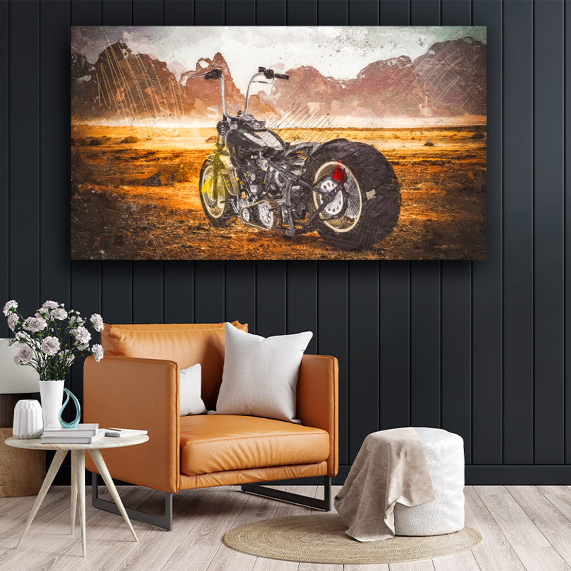 Quadro moderno moto Custom Bike Harley Abstract Style