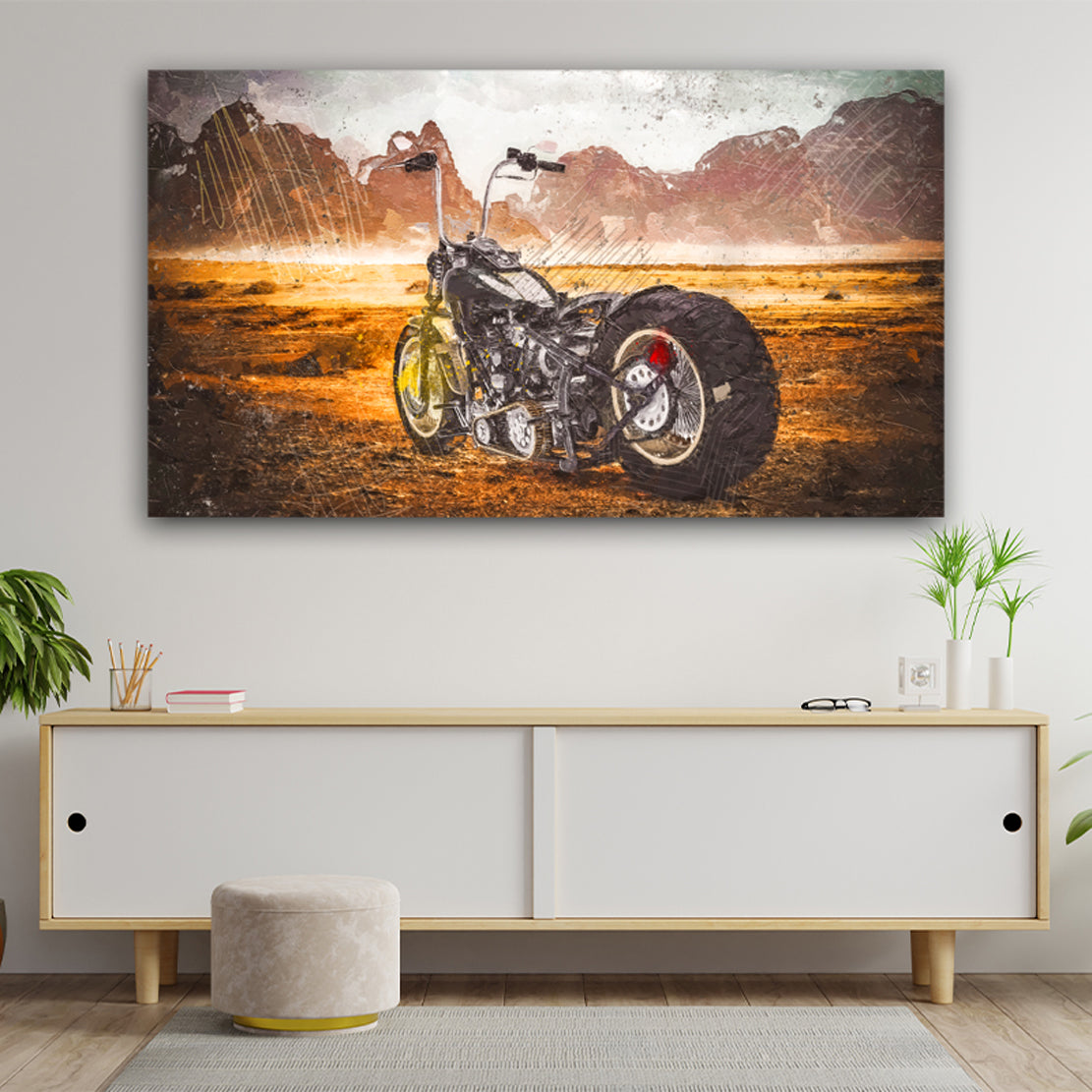 Quadro moderno moto Custom Bike Harley Abstract Style