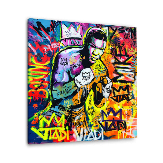 Quadro moderno stampa su tela Pop Art pugile Tyson Colour Style