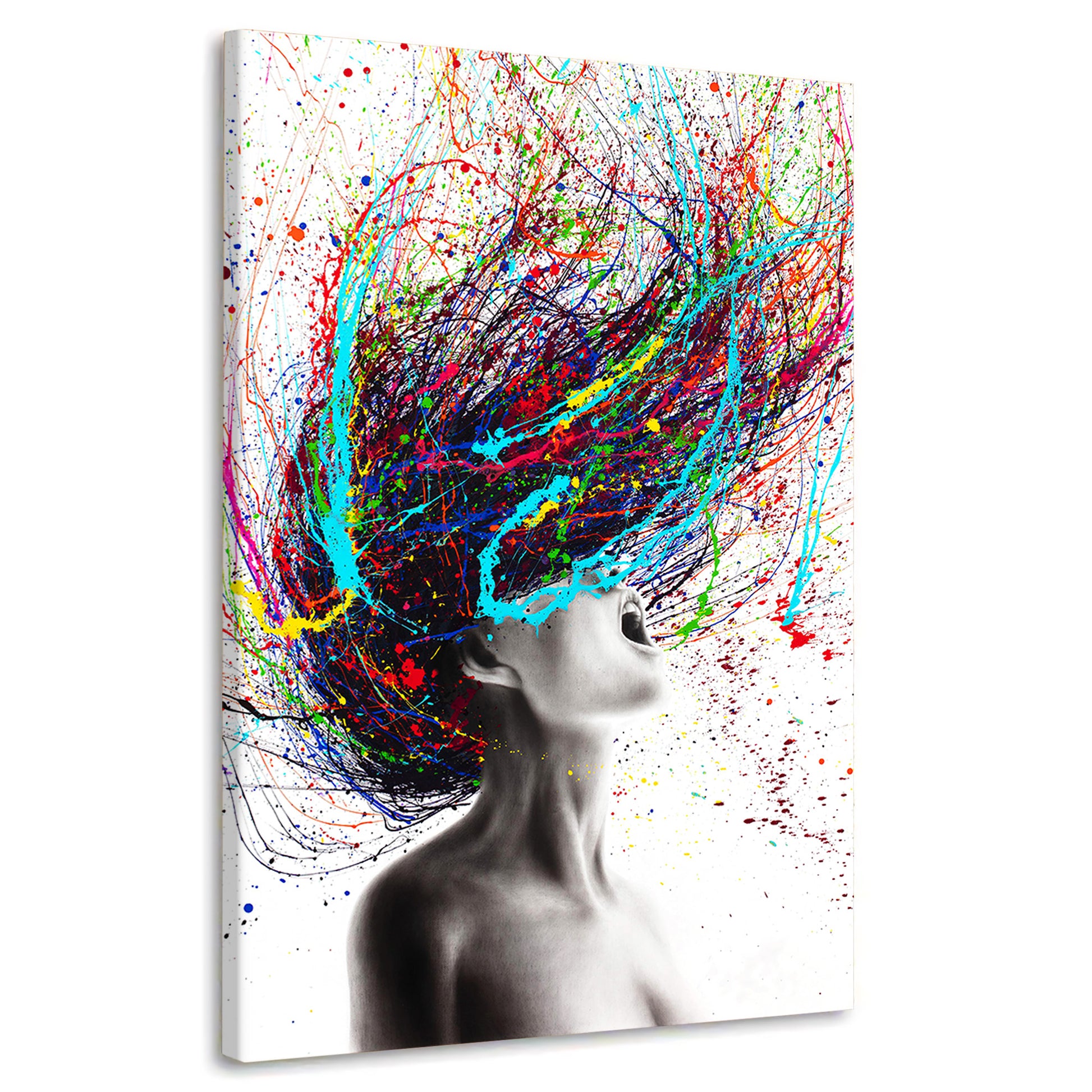 Quadro stampa su tela Donna Hair Abstract Pop Art - Artedinoi