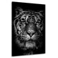 Quadro stampa su tela tigre testa frontale bellissima, bianco e nero - Artedinoi