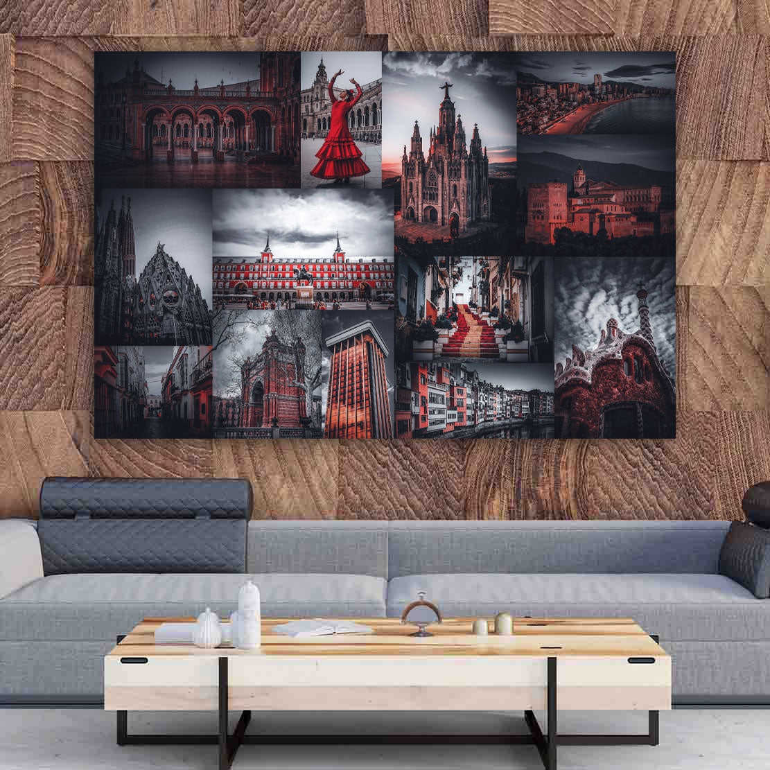 Quadro stampa su tela moderno città, Spagna, Beautiful Spain, per uffio, casa, soggiorno, camera da letto