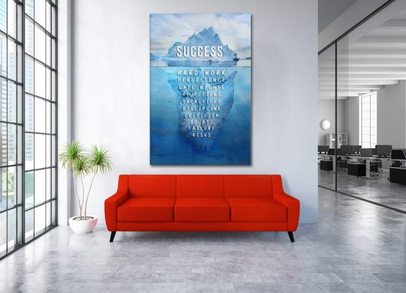 Quadro motivazionale ufficio Iceberg Blue Style